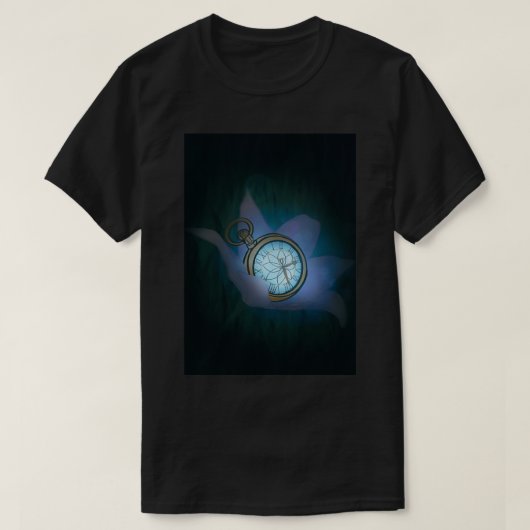 De tijd groeit door het licht van de zilvermaan t-shirt (Design voorkant)