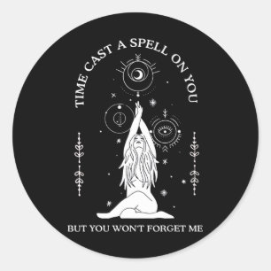 De tijd heeft een spreuk op je geworpen, maar je z ronde sticker