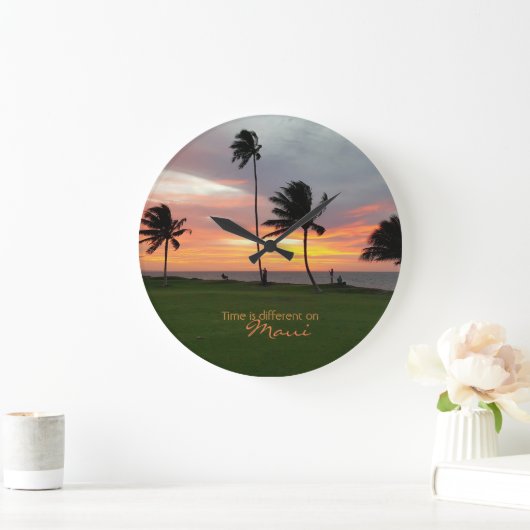 De tijd is anders op Maui Wall Clock Grote Klok (Huis)