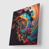 De tijd is helemaal in je hoofd vierkante klok (Hoek)