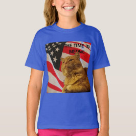 De tijd is miauw pompoen voor President Flag T-shirt