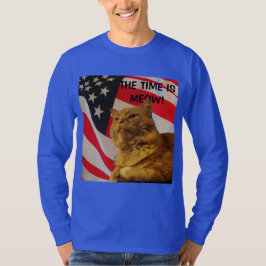 De tijd is miauw pompoen voor President Flag T-shirt
