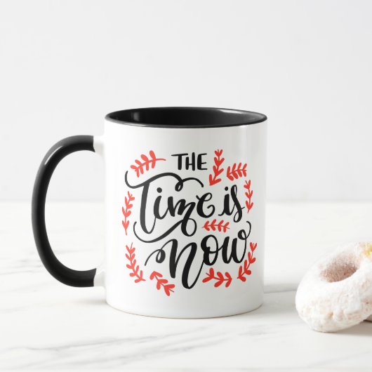 De tijd is nu - gedurfde retro Mok (Met donut)