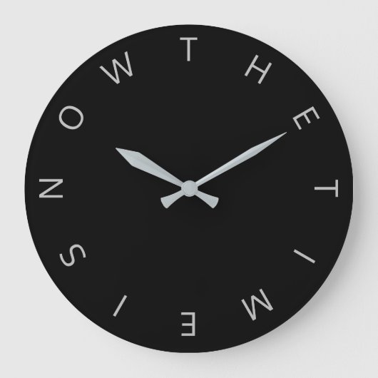 'De tijd is nu' minimale typografie Grote Klok (Voorkant)