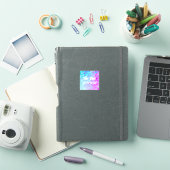 'De tijd is nu' roze blauw marmer met witte tekst Sticker (iPad Cover)