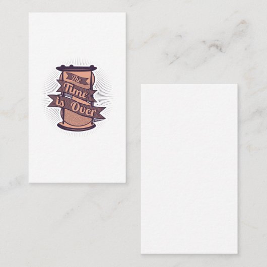 de tijd is voorbij visitekaartje (Voorkant / Achterkant)