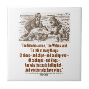 De tijd is voorbij Walrus Carpenter (een kijkglas) Tegeltje