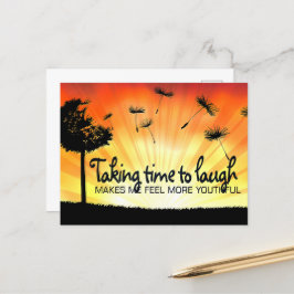 "De tijd nemen om te lachen" Motivatie Affirmatie Briefkaart