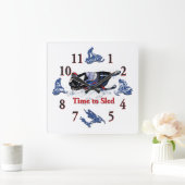 De tijd om naar beneden te schuiven - Snowmobile-k Vierkante Klok (Huis)