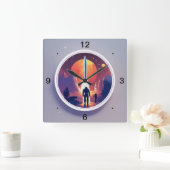 De tijd stopt niet met het gebruik ervan vierkante klok (Huis)