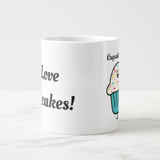 De Tijd van Cupcake met bestrooit zoet Grote Koffiekop (Voorkant)