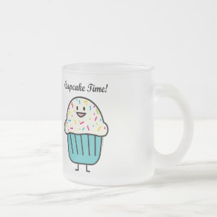De Tijd van Cupcake met bestrooit zoet Matglas Koffiemok