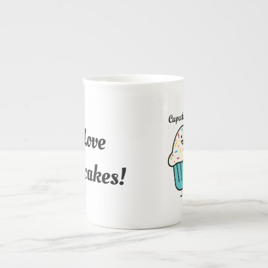 De Tijd van Cupcake met bestrooit zoet Porselein Kop (Voorkant)