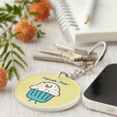 De Tijd van Cupcake met bestrooit zoet Sleutelhanger (Voorkant Rechts)