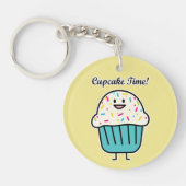 De Tijd van Cupcake met bestrooit zoet Sleutelhanger (Voorkant)
