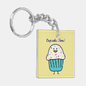 De Tijd van Cupcake met bestrooit zoet Sleutelhanger (Voorkant Links)