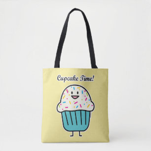 De Tijd van Cupcake met bestrooit zoet Tote Bag