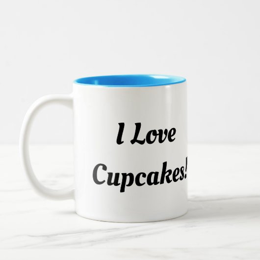 De Tijd van Cupcake met bestrooit zoet Tweekleurige Koffiemok (Links)
