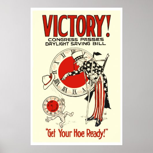 De Tijd van de Besparing van het Daglicht van WPA Poster (Voorkant)