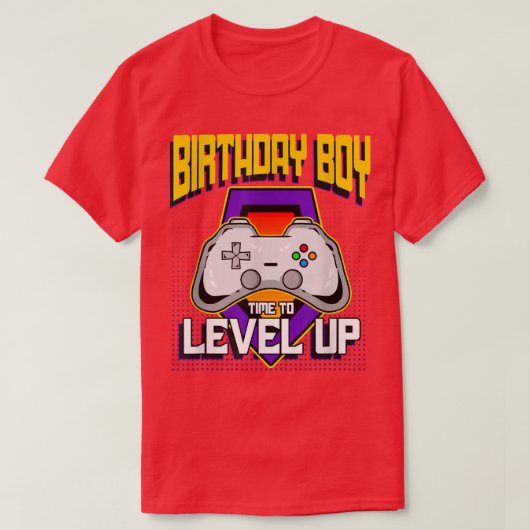 De Tijd van de Jongen van de Birthday om Retro Vid T-shirt (Design voorkant)