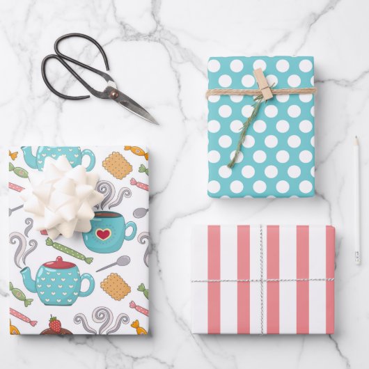 De Tijd van de thee en de Reeks van het Verpakking Inpakpapier Vel (Voorkant)