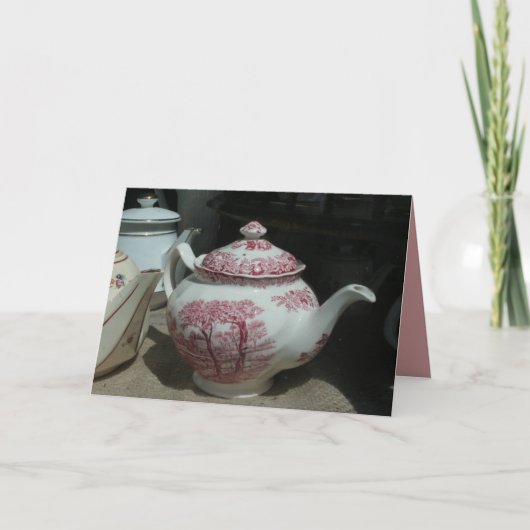 De Tijd van de thee met  Groet C van de Teapot Bedankkaart (Voorkant)