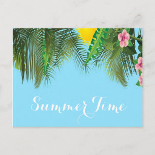 De tijd van de zomer die takken blauw hangt briefkaart