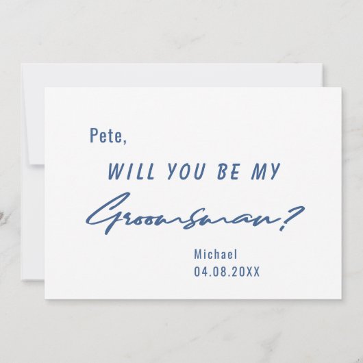 De tijd van Groomsman om het grappige manuscriptvo Kaart (Achterkant)