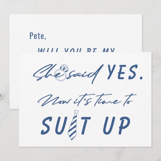 De tijd van Groomsman om het grappige manuscriptvo Kaart (Voorkant / Achterkant)