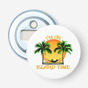 De Tijd van het eiland Button Flesopener