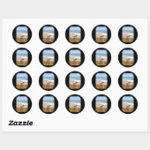 De tijd van het strand ronde sticker (Vel)