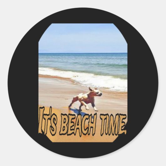 De tijd van het strand ronde sticker (Voorkant)