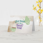 De Tijd van het thee is de Beste Tijd Leeg Kaart v (Gele Bloem)