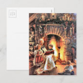 De Tijd van het verhalenboek met Oma bij Kerstmis Feestdagenkaart (Voorkant / Achterkant)