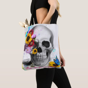 De tijd verandert alles wat de vlieg van de Flora Tote Bag