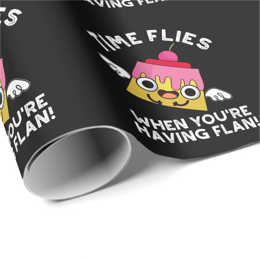 De tijd vliegt als je Flan Pun Dark BG hebt Cadeaupapier (Rol Hoek)