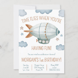 De tijd vliegt als je plezier hebt. Blimp Birthday Kaart