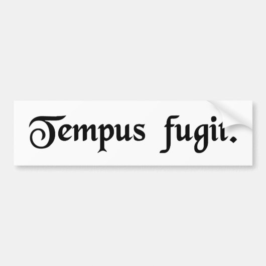De tijd vliegt. bumpersticker (Voorkant)