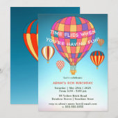 De tijd vliegt Hotair ballonnen | Birthday Kaart (Voorkant / Achterkant)