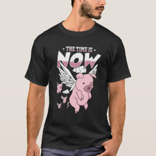 De tijd vliegt nu met varken magische lucht spek v t-shirt