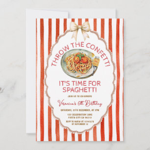 De tijd voor spaghetti verjaardag confetti kaart