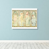 De tijden van de dag canvas afdruk (Insitu (Houten vloer))