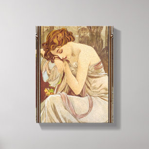 De tijden van de dag, de nachtrust, 1899 door Much Canvas Afdruk