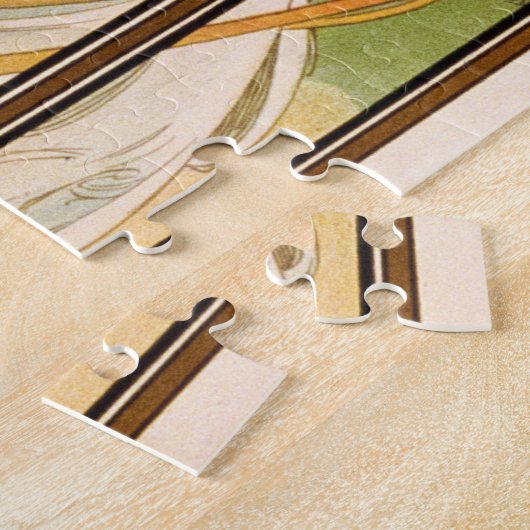 De tijden van de dag, ochtend ontwaken door Mucha Legpuzzel (Zijkant)