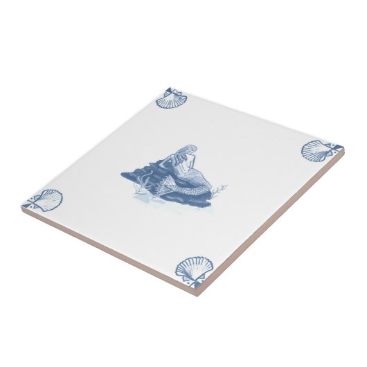 De Tijdige Tile van de Zeemeermin van de Delft met Tegeltje (Zijkant)