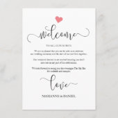 De tijdlijn van het huwelijk met schattig hart, ga advieskaart (Achterkant)