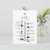 De tijdlijn van het huwelijk met schattig hart, ga advieskaart (Staand voorkant)