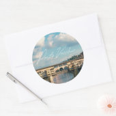 De tijdloze charme van Ponte Vecchio Ronde Sticker (Envelop)