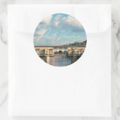De tijdloze charme van Ponte Vecchio Ronde Sticker (Tas)