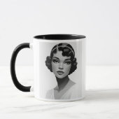 De tijdloze elegantie van een jonge vrouw. mok (Links)